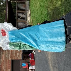 Blue sparkling prom dress